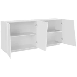 Credenza 200x86h cm 4 ante moderna bianco lucido Candia Gihome®