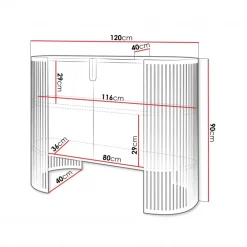 Credenza 120x90h cm 2 ante moderna nero Elisera