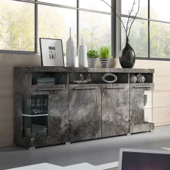Credenza 182x92h cm 4 ante moderna ossido Frisk