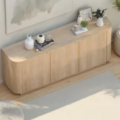 Credenza 180x76h cm 3 ante moderna rovere Alba