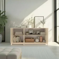 Credenza 180x76h cm 3 ante moderna rovere Alba