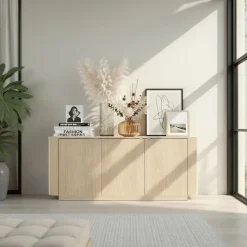Credenza 180x76h cm 3 ante moderna rovere Alba