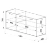 Credenza 138x76h cm 3 ante moderna rovere grigio effetto marmo Rabat