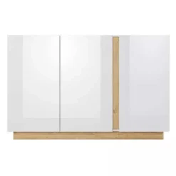 Credenza 138x91h cm 3 ante moderna soggiorno bianco rovere Noa Gihome®