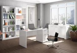 Credenza 144x80h cm 3 ante moderna soggiorno bianco opaco Creta