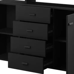 Credenza 180x97h cm 2 ante soggiorno nero opaco Megan Gihome®