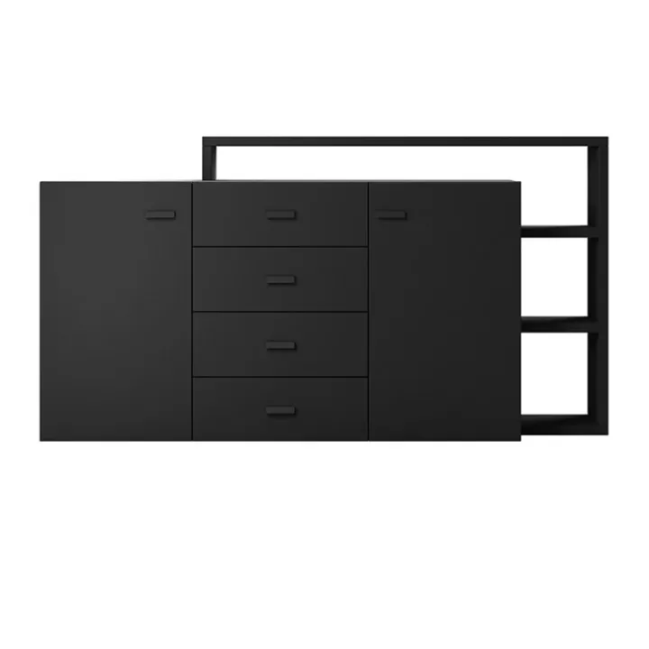 Credenza 180x97h cm 2 ante soggiorno nero opaco Megan Gihome®