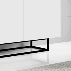 Credenza 180x80h cm 3 ante 2 vani moderna bianco nero Erice Gihome®