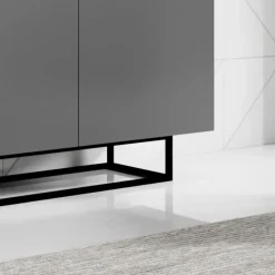 Credenza 180x80h cm 3 ante 2 vani moderna antracite nero Erice Gihome®
