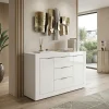 Credenza 120x80h cm 3 cassetti 2 ante bianco lucido Chanel Gihome®