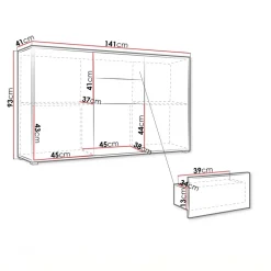 Credenza 141x93h cm 2 cassetti 3 ante moderna rovere Eindhoven