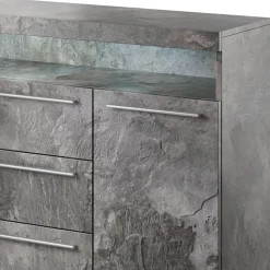 Credenza 132x92h cm 3 cassetti 2 ante soggiorno ossido Frisk