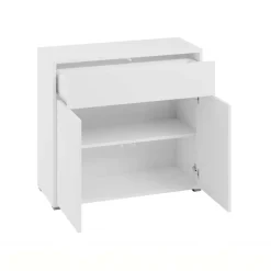Credenza 100x93h cm 1 cassetto 2 ante moderna bianco Eindhoven