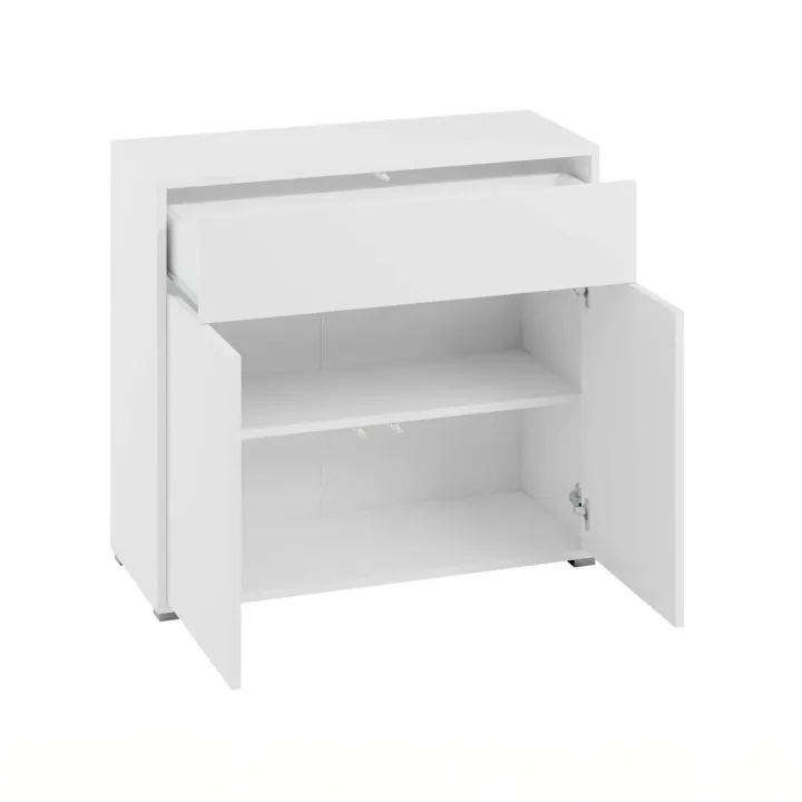 Credenza 100x93h cm 1 cassetto 2 ante moderna bianco Eindhoven
