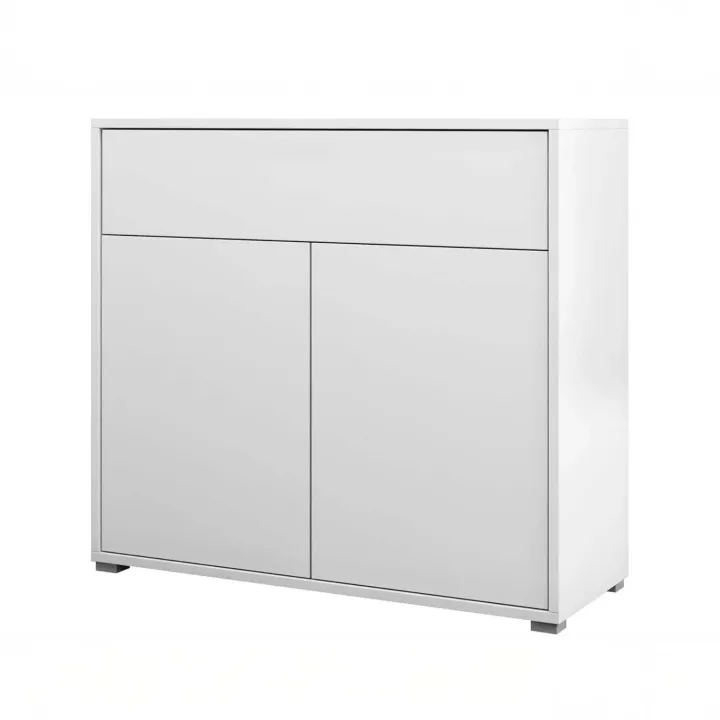 Credenza 100x93h cm 1 cassetto 2 ante moderna bianco Eindhoven