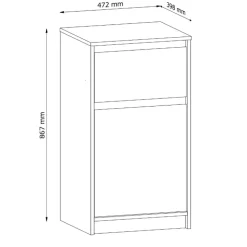 Credenza 47x87h cm 1 cassetto soggiorno rovere Funny