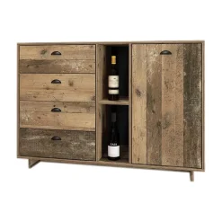 Credenza 120x85h cm con cassetti moderna legno vecchio antico West Gihome®