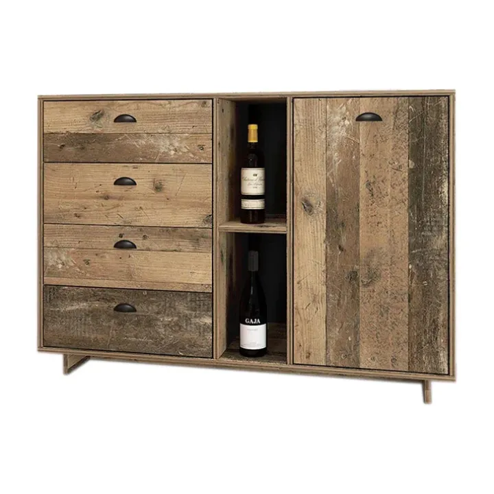 Credenza 120x85h cm con cassetti moderna legno vecchio antico West Gihome®