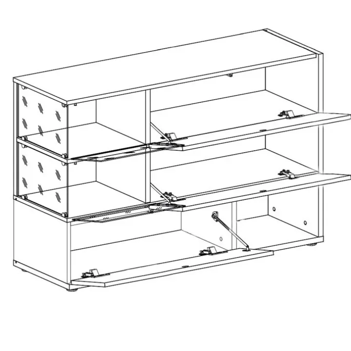 Credenza 120x77h cm moderna soggiorno rovere antracite Oviedo Gihome®