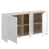Credenza 138x75h cm moderna soggiorno bianco opaco rovere Norton