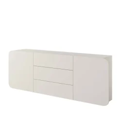 Credenza 180x70h cm sospesa 2 ante 3 cassetti beige Volia