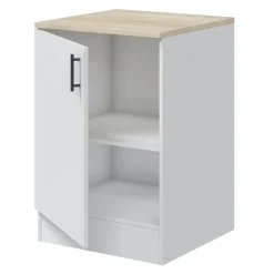 Cucina lineare 160 cm componibile bianco lucido rovere Kimera 5