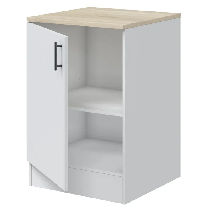 Cucina lineare 160 cm componibile bianco lucido rovere Kimera 5