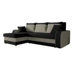 Divano angolare letto reversibile 238x147cm 3 posti grigio nero Flow