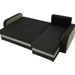 Divano angolare letto reversibile 238x147cm 3 posti grigio nero Flow