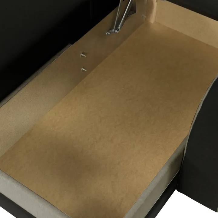 Divano angolare letto reversibile 238x147cm 3 posti grigio nero Flow