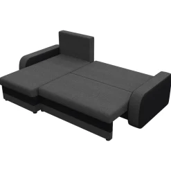 Divano angolare letto reversibile 238x147cm 3 posti grigio scuro nero Flow