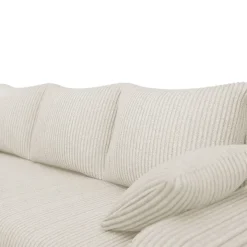 Divano angolare letto reversibile 238x147cm 3 posti velluto a coste beige Flow