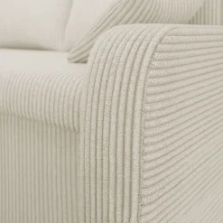 Divano angolare letto reversibile 238x147cm 3 posti velluto a coste beige Flow
