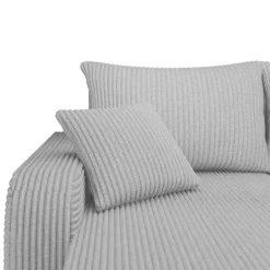 Divano angolare letto reversibile 238x147cm 3 posti velluto a coste grigio Flow