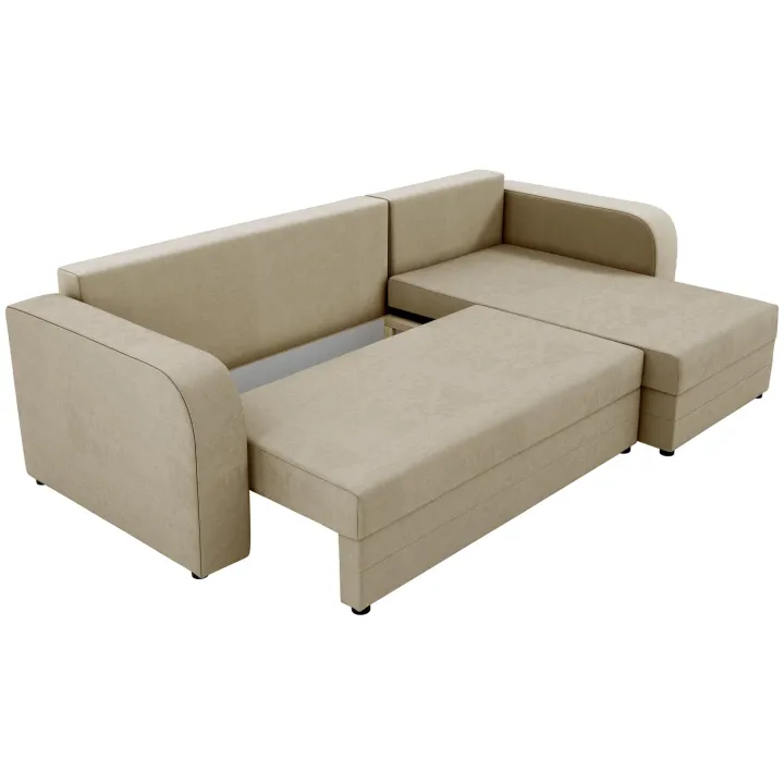 Divano angolare letto reversibile 237x139cm 3 posti matrimoniale angolare beige Flow
