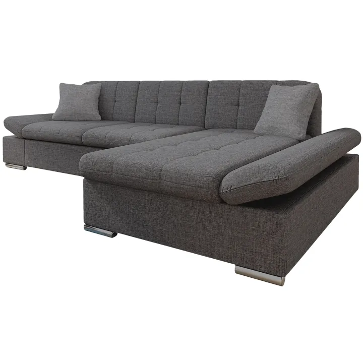Divano con angolo a destra 4 posti 278x161cm grigio Artemio