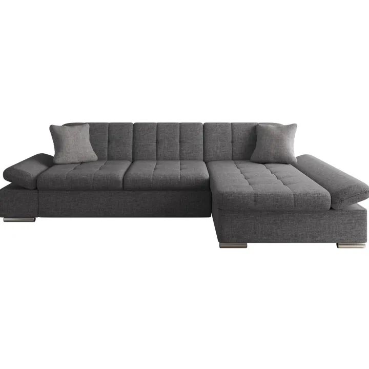 Divano con angolo a destra 4 posti 278x161cm grigio Artemio