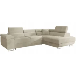Divano letto angolare destra imbottito 274x203cm beige Bormio