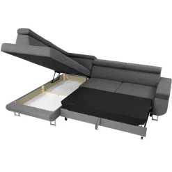 Divano letto angolare destra 5 posti 253x188cm grigio Almese
