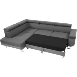 Divano letto angolare destra 5 posti 253x188cm grigio Almese