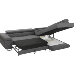 Divano letto angolare destra imbottito 274x203cm grigio Bormio