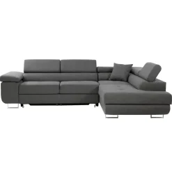 Divano letto angolare destra imbottito 274x203cm grigio Bormio