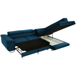 Divano letto angolare destra imbottito 274x203cm blu Bormio
