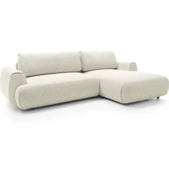 Divano letto angolare destra 3 posti 270x167cm tessuto bianco Cloudify