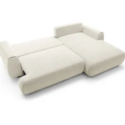 Divano letto angolare destra 3 posti 270x167cm tessuto bianco Cloudify