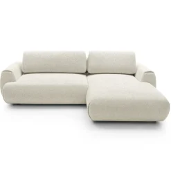 Divano letto angolare destra 3 posti 270x167cm tessuto bianco Cloudify
