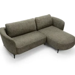 Divano letto angolare destra 3 posti 260x180cm tessuto bouclè verde Repose
