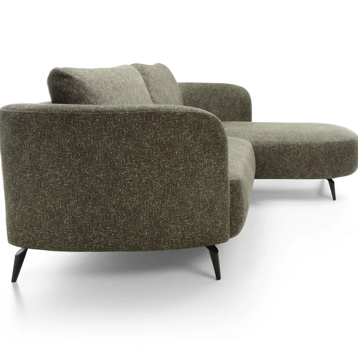 Divano letto angolare destra 3 posti 260x180cm tessuto bouclè verde Repose