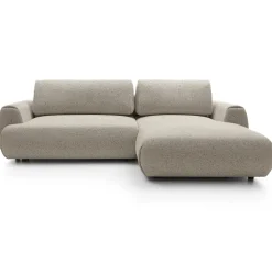 Divano letto angolare destra 3 posti 270x167cm tessuto beige Cloudify