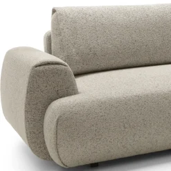 Divano letto angolare destra 3 posti 270x167cm tessuto beige Cloudify
